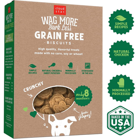 Wag More Bark Less Crunchy Grain Free Chicken Sweet Potato Dog Treats 14oz - Poudre Pet & Feed Supply 3
